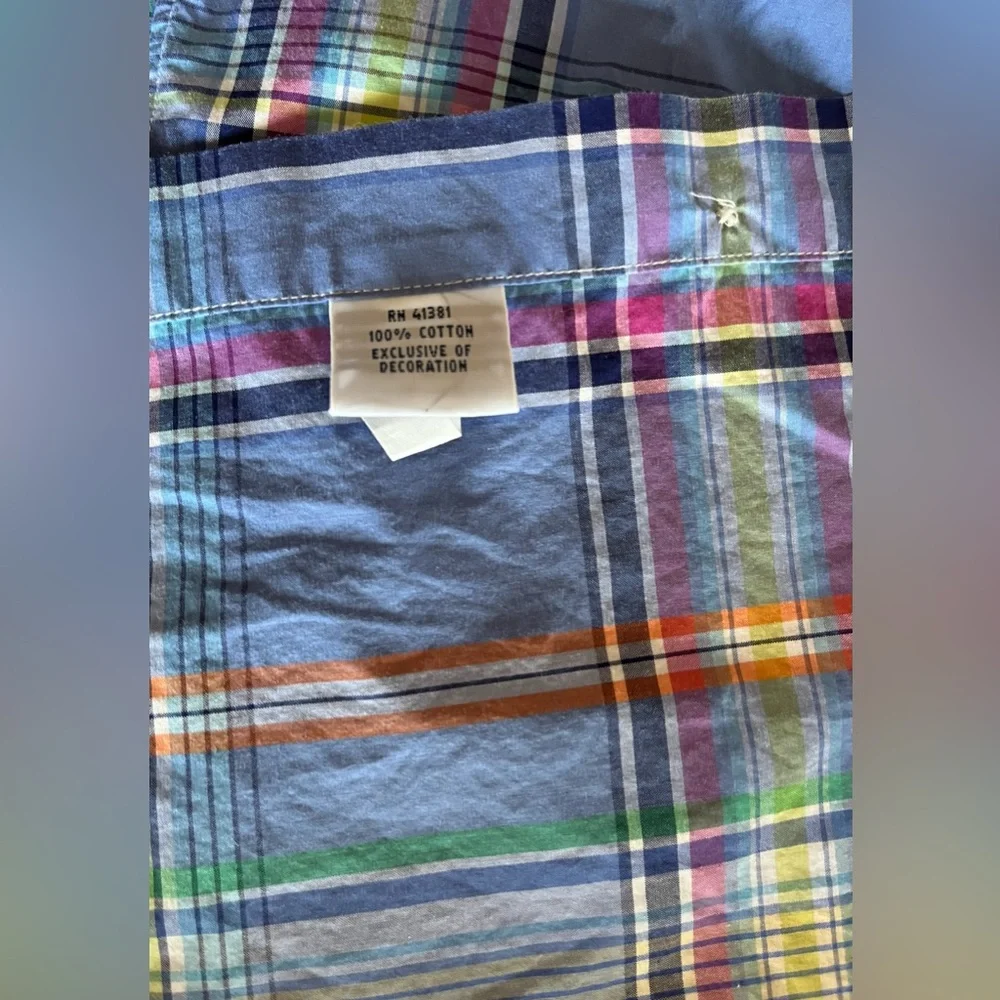 Men’s Polo Ralph Lauren Pastel Plaid Long Sleeve Button down shirt neon pony L